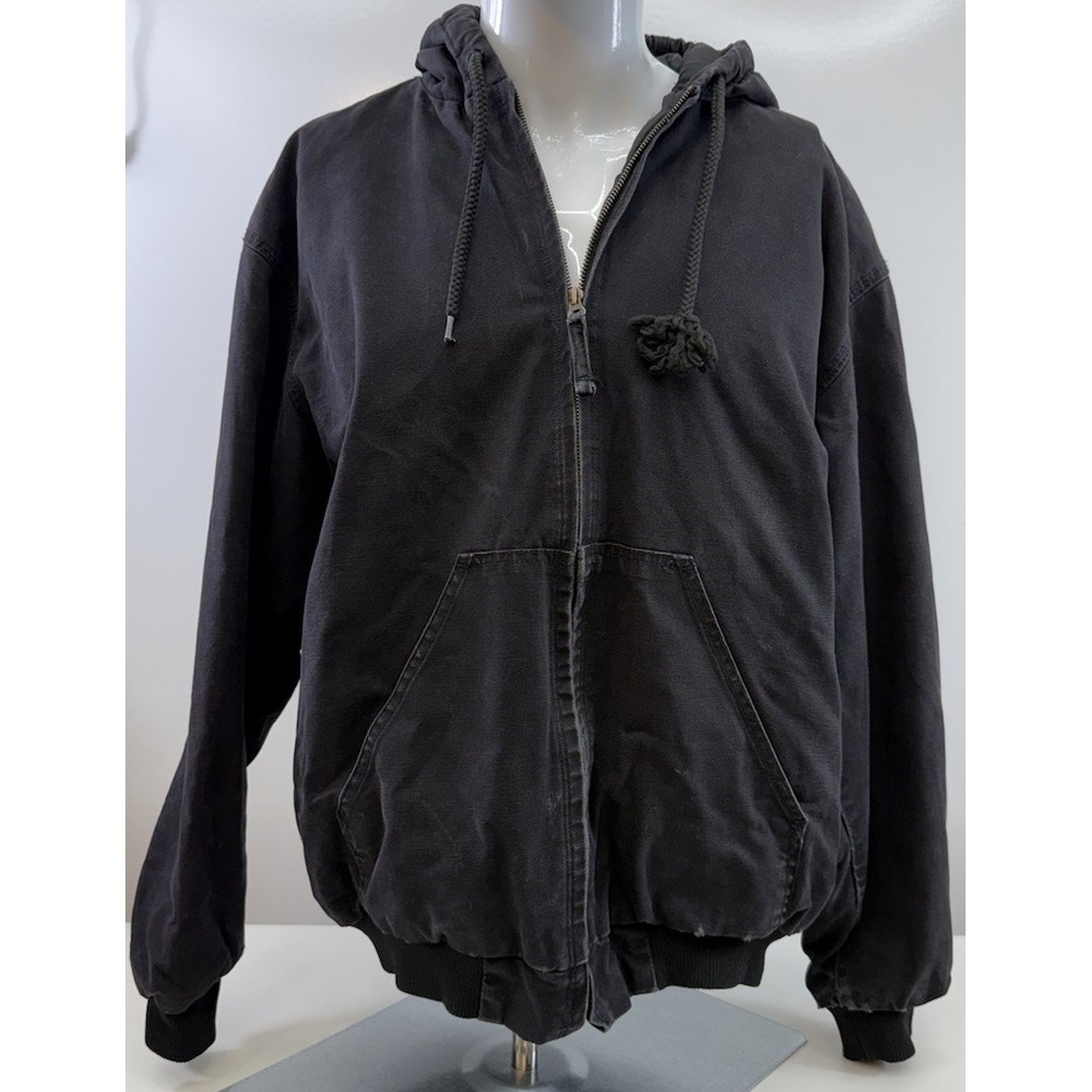 Blue Mountain Black Duck Quilt Lined Hooded Work Insulated Jacket Men's XL FLAW